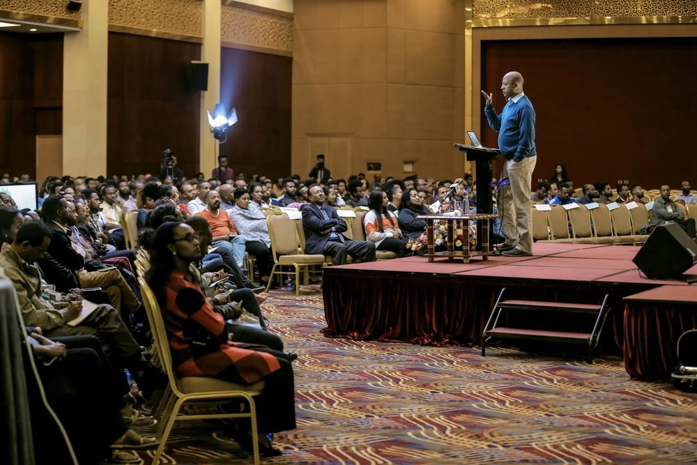 Participants listening during a session